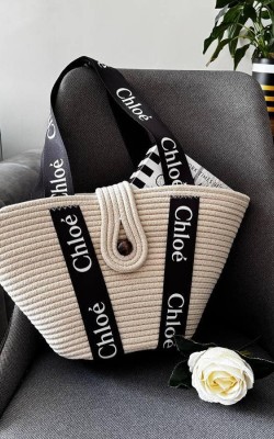 CHLOE HASIR BEYAZ SİYAH  ✨