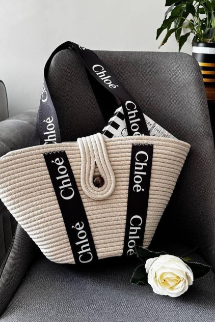 CHLOE HASIR BEYAZ SİYAH  ✨