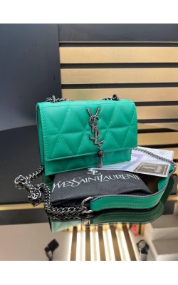 YSL DERİ PÜSKÜLLÜ YEŞİL ✨