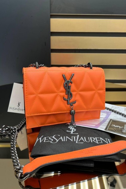 YSL DERİ PÜSKÜLLÜ TURUNCU ✨