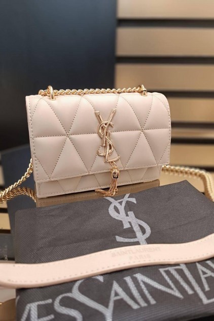 YSL DERİ PÜSKÜLLÜ BEJ✨