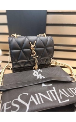 YSL DERİ PÜSKÜLLÜ SİYAH GOLD ✨