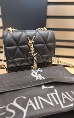 YSL DERİ PÜSKÜLLÜ SİYAH GOLD ✨