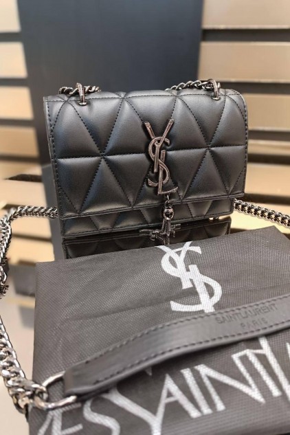 YSL DERİ PÜSKÜLLÜ SİYAH ✨