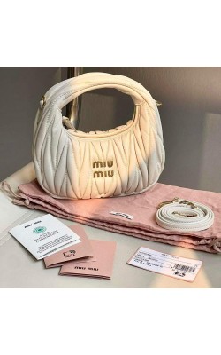 MIU MIU DERİ YUVARLAK BEYAZ ✨