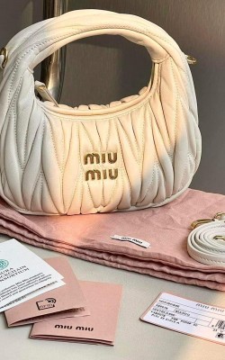 MIU MIU DERİ YUVARLAK BEYAZ ✨