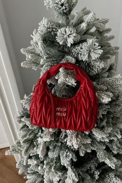 MIU MIU DERİ YUVARLAK KIRMIZI ✨