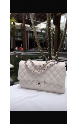 CHANEL DERİ DESENLİ BEYAZ✨